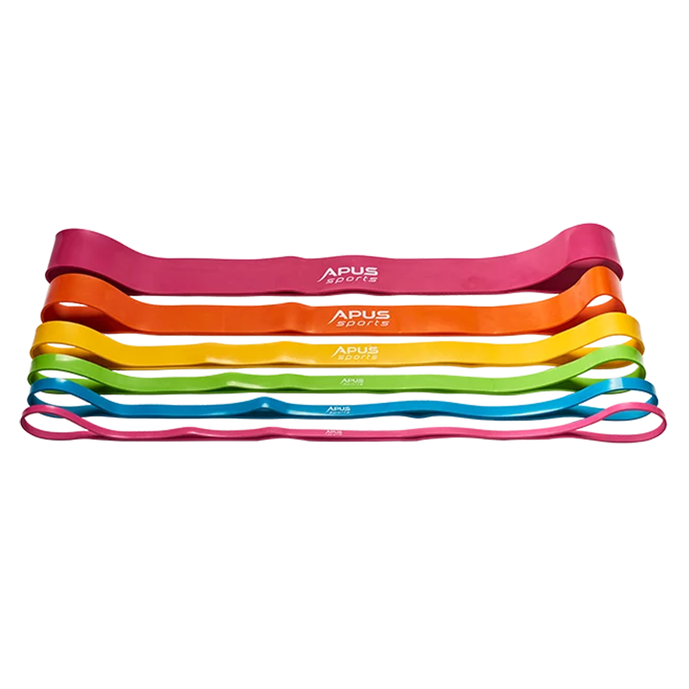 Zestaw gum oporowych power band Apus Sports z oznaczeniami kolorów