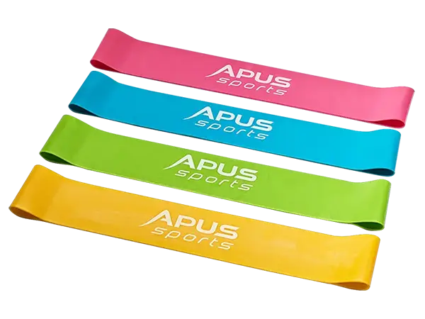 Zestaw mini gum oporowych Apus Sports z kolorowym oznaczeniem oporu