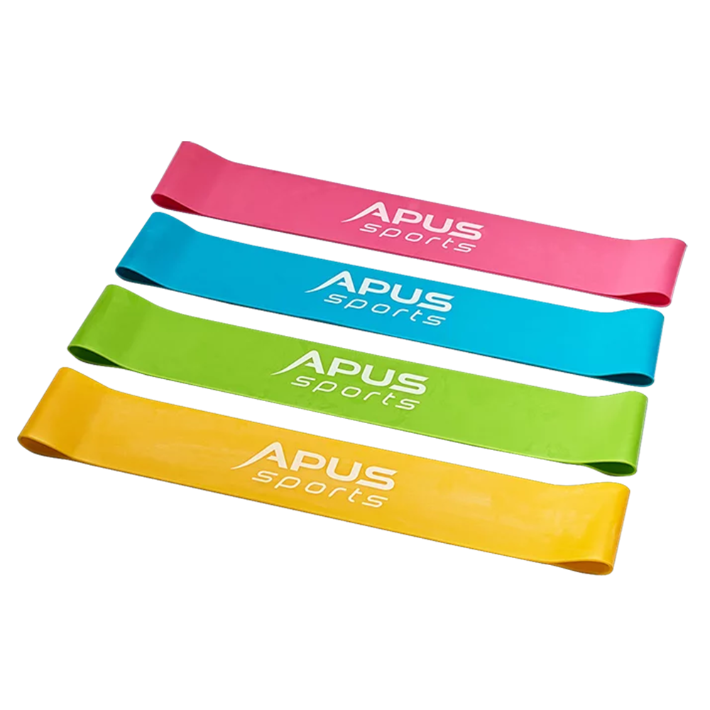 Zestaw mini gum oporowych Apus Sports z kolorowym oznaczeniem oporu