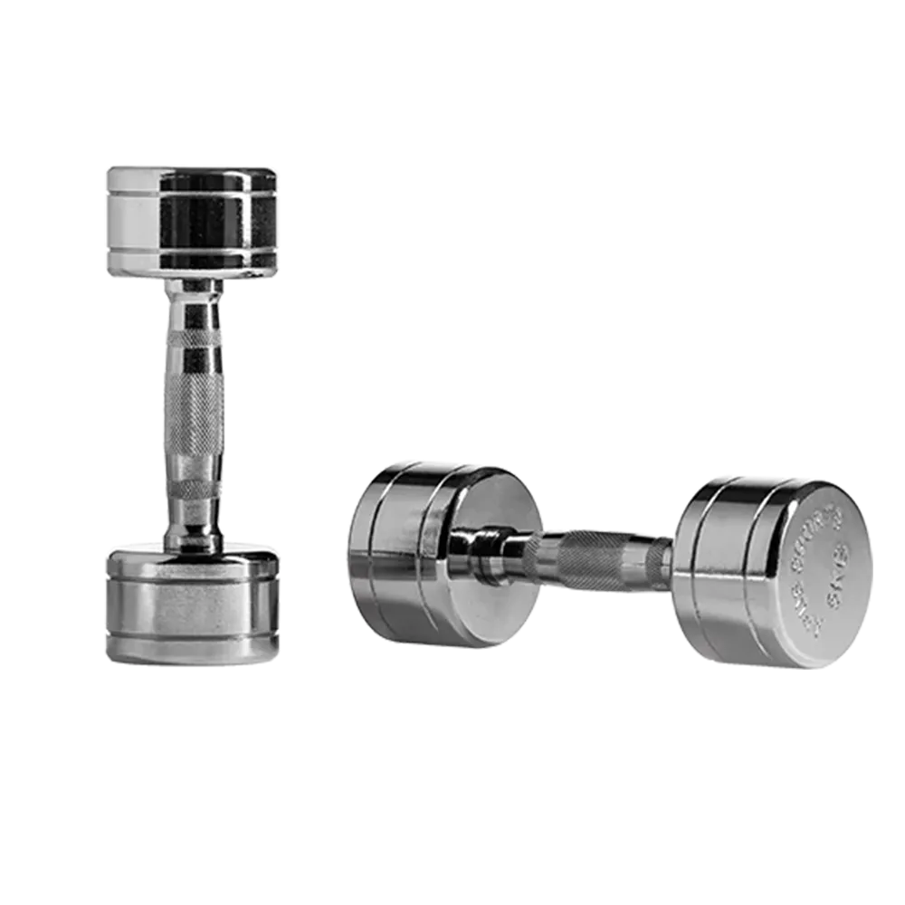 Apus Sports chromowane hantle 1—10 kg z ergonomicznym uchwytem radełkowanym