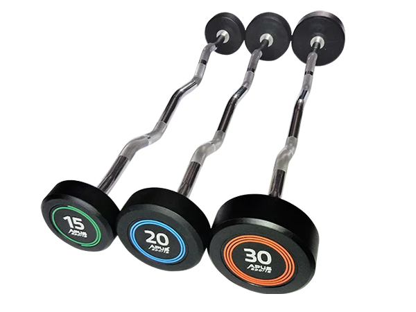 Jednoczęściowa sztanga łamana Apus Sports z końcówkami PU, 10–40 kg