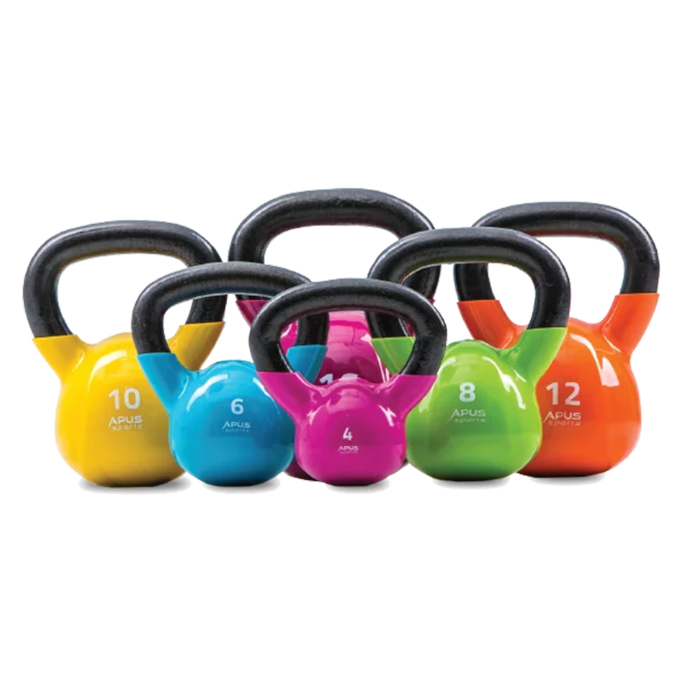 Kettlebells Apus Sports z ergonomicznym uchwytem, dostępny w różnych gramaturach