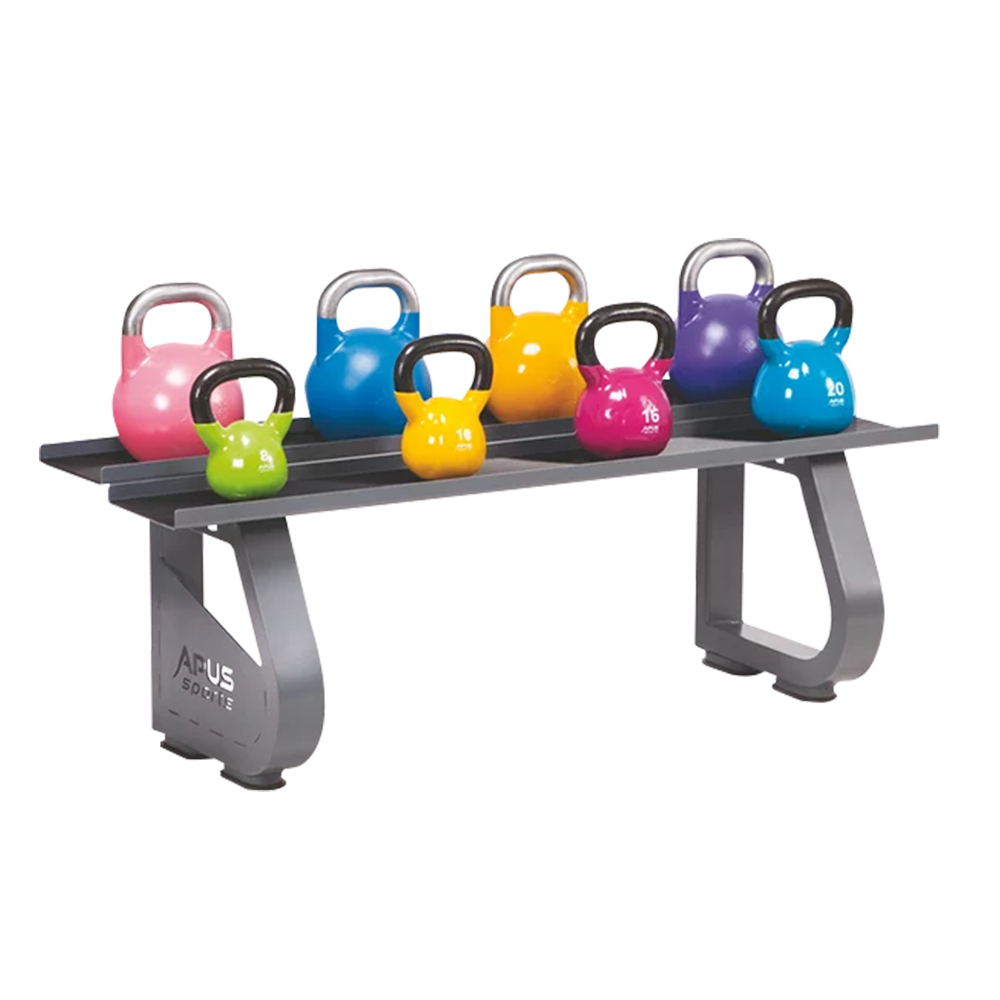 Dwupoziomowy stojak na kettlebell Apus Sports z solidną stalową ramą