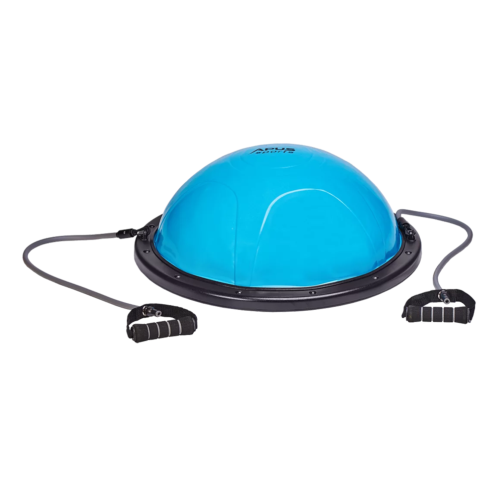 Apus Sports Balance Step z kopułą PVC i gumową podstawą, zawiera opaski oporowe