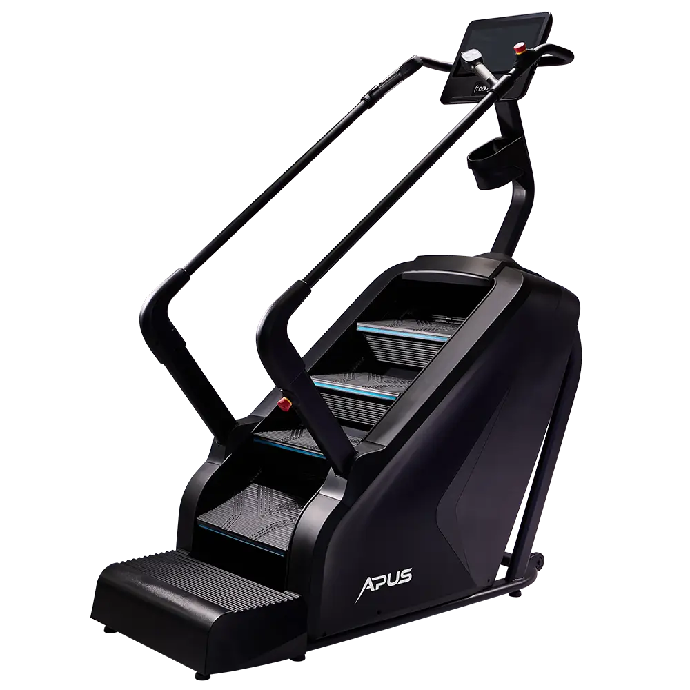 APUS stair climber – premium cardio machine with TFT touchscreen