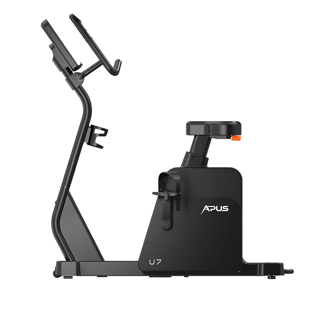 Profesjonalny komercyjny rower stacjonarny APUS U7 z dużą, interaktywną konsolą z ekranem dotykowym TFT