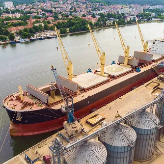 A ship on the water