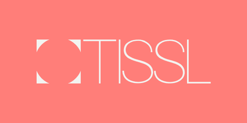 TISSL company logo with stylized white text on a coral background.