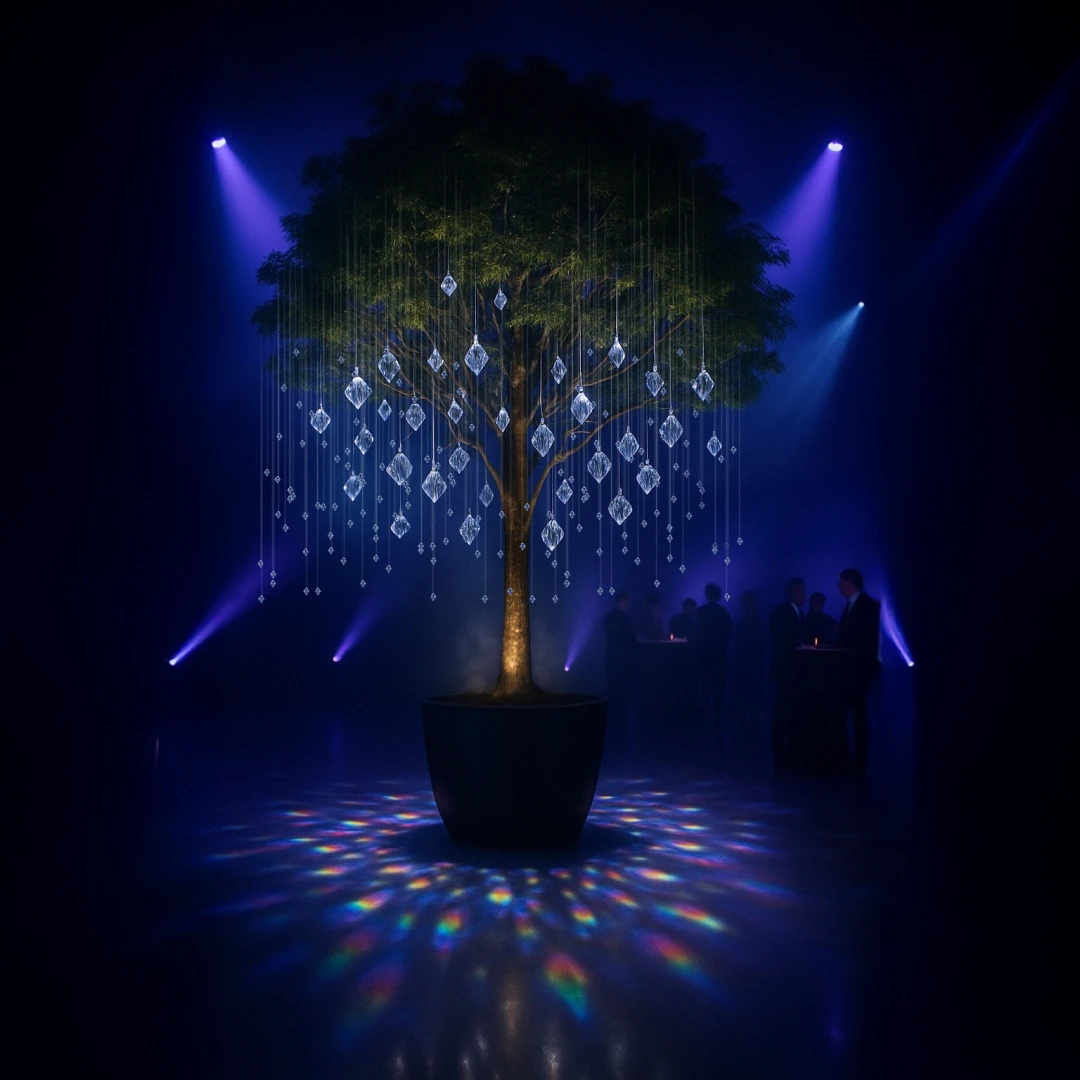AI visual van een boom met diamanten