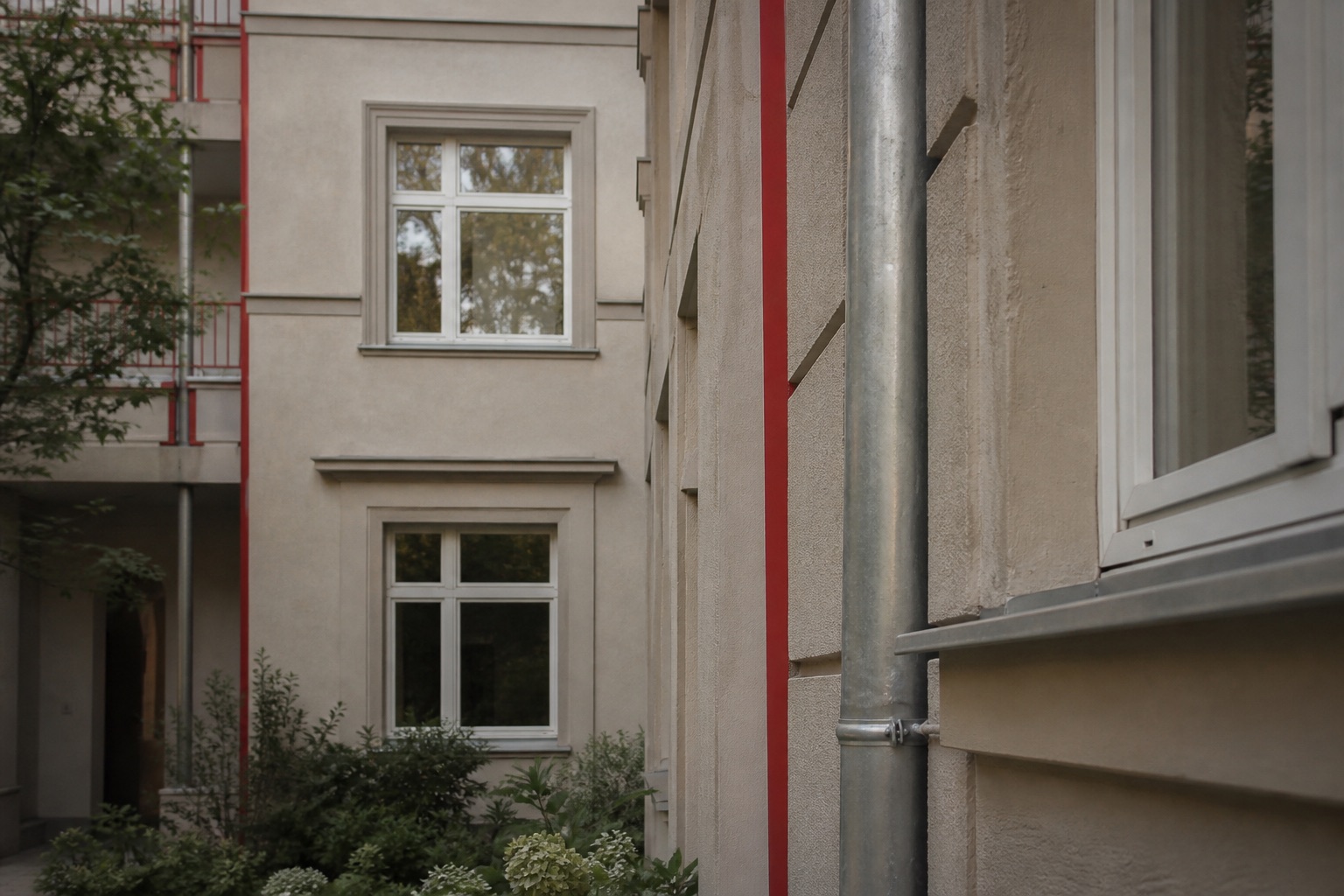 Detailansicht eines europäischen Wohnhofs