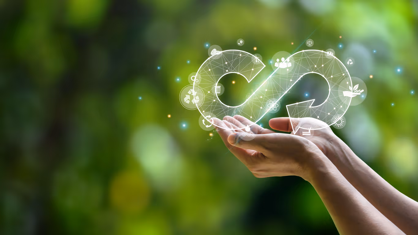 Hand Holding a Recycling and Waste Disposal Infinity Sign