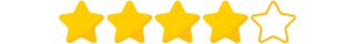 Four and a half yellow stars rating, with four stars fully filled and one star half outlined.