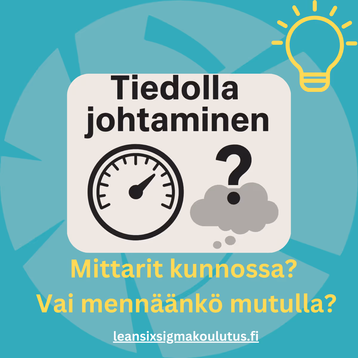Tiedolla johtaminen Lean Six Sigman työkaluilla