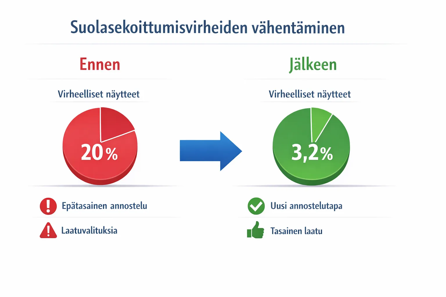 Green Belt -projektiesimerkki: Suolan sekoittumisvirheet