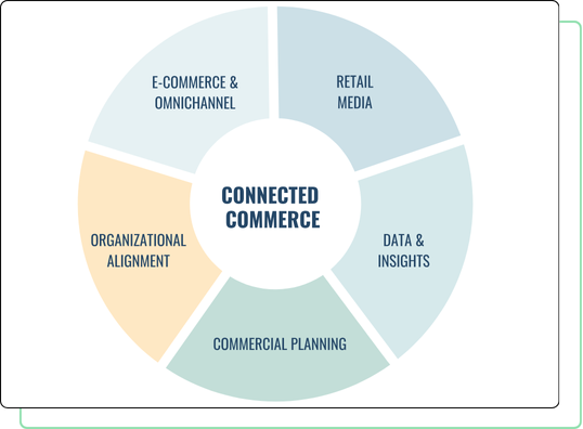 A pie diagram depicting the various categories that come under Connected Commerce