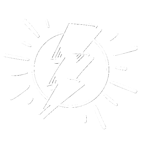 Logo sun with lightning strike
