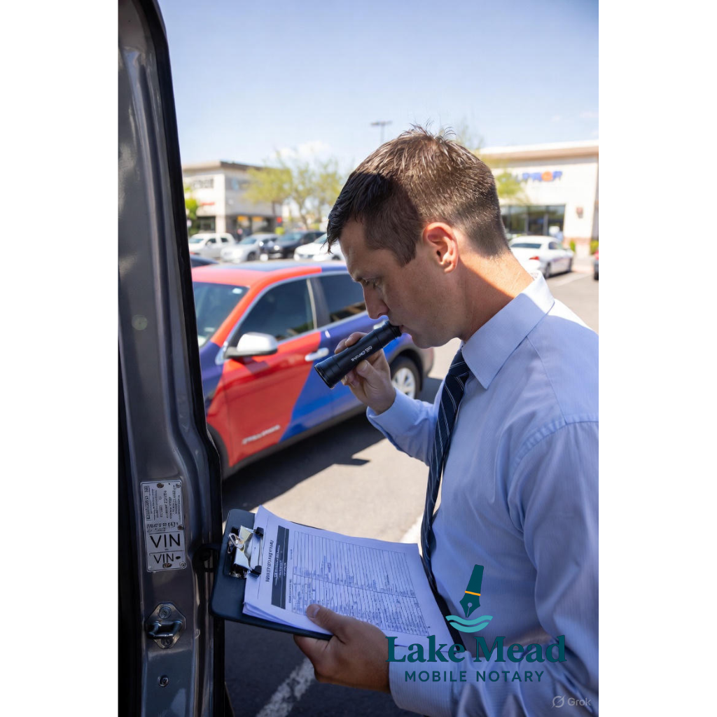 Lake Mead Mobile Notary Nevada auto lender fraud prevention collateral verification VIN inspection Tricolor bankruptcy Las Vegas