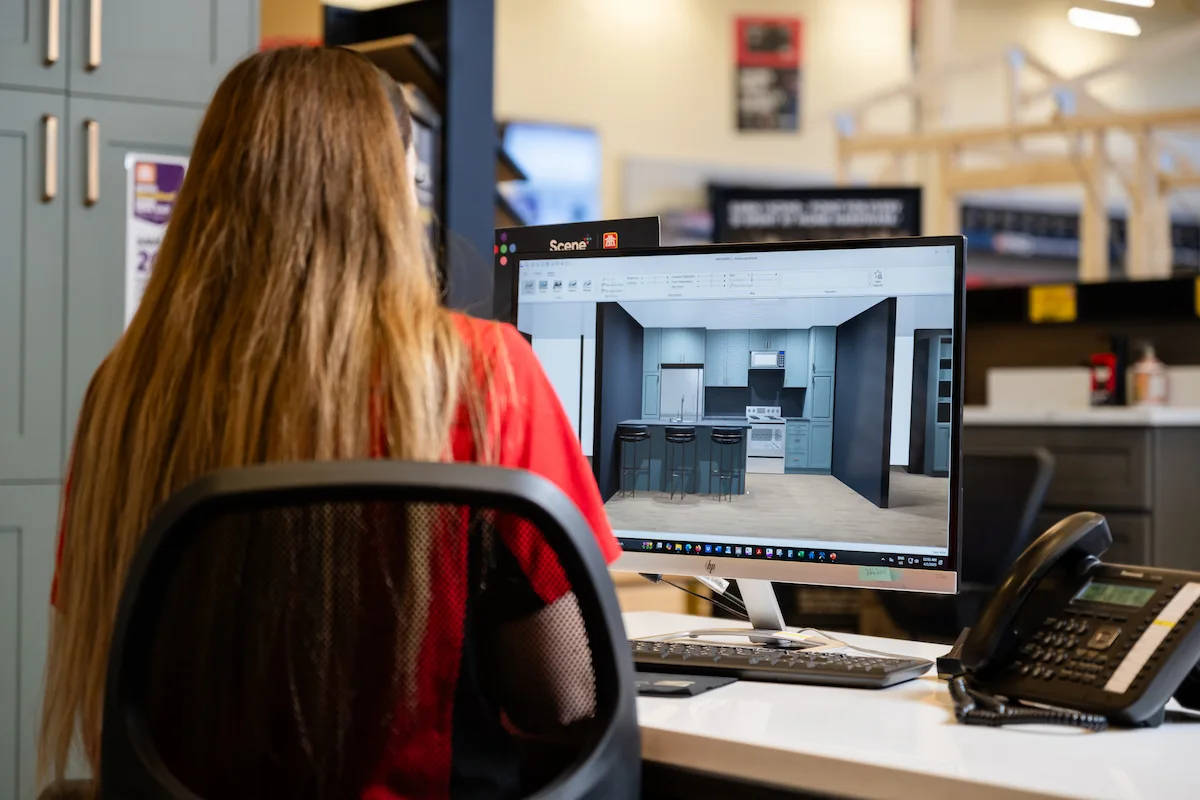Heinen Group Home Hardware employee working on interior design