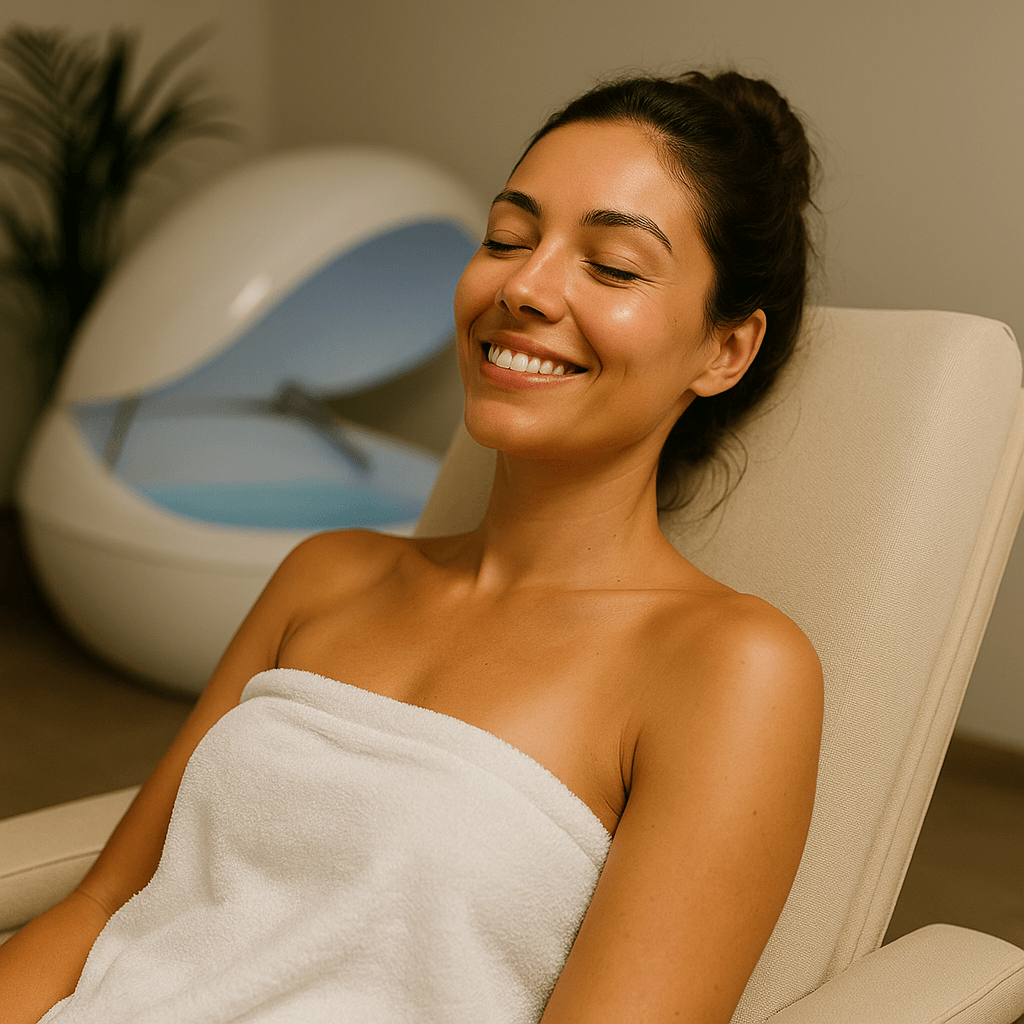 microneedling with growth factor, floatation tank session, sensory deprivation float tanks