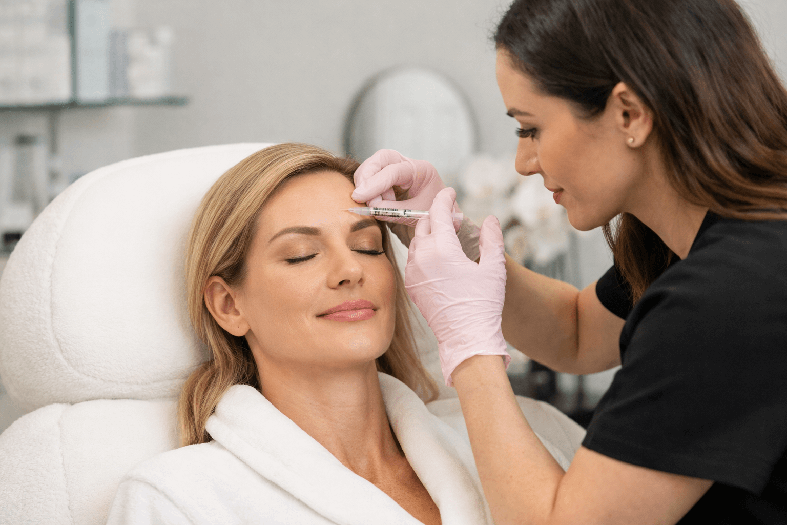 Provider performing best botox treatment in St. Petersburg, Florida med spa setting
