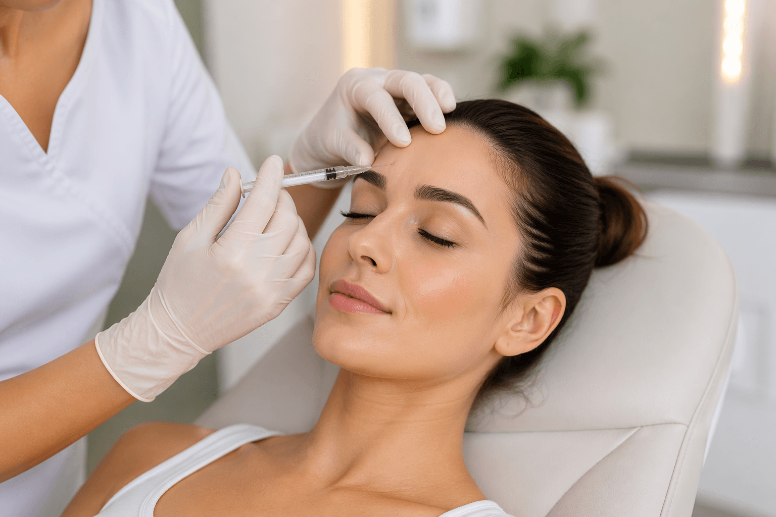 Patient receiving Botox treatment in Valrico, Florida for smooth, natural-looking forehead results