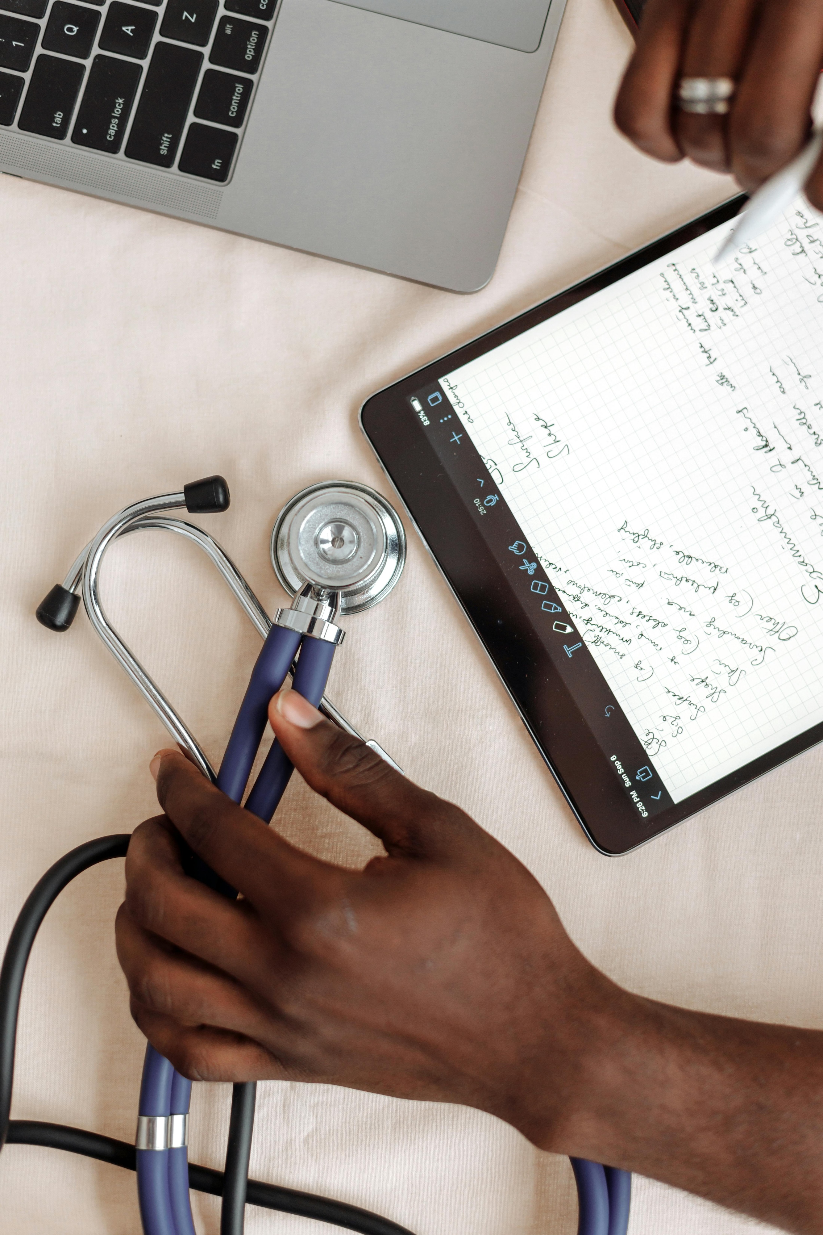 Studying for Medical Exam Stock Photo