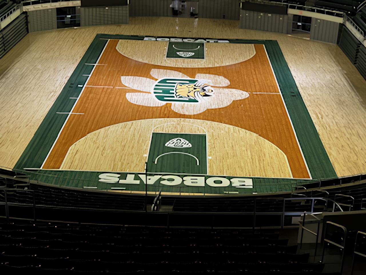 Ohio University's gym floor image. 