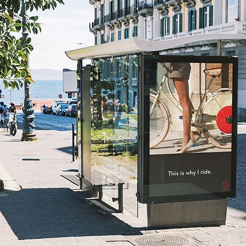 Large digital billboard campaign concept featuring a technology startup branding and environmental graphics created by Gryphon Design Strategy.