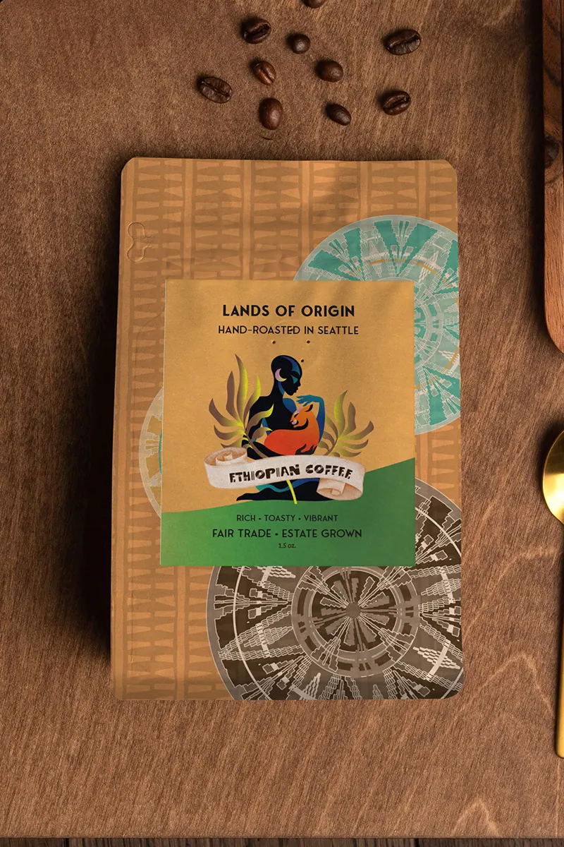 Gryphon Design Strategy developed the Lands of Origin brand identity and coffee packaging, celebrating Ethiopian heritage through authentic storytelling, premium product design, and a specialty retail experience.