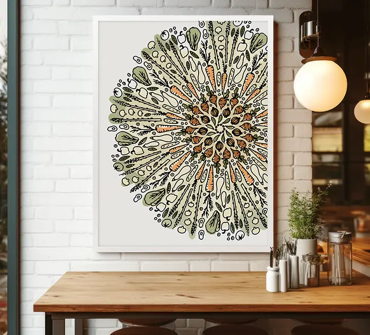 Gryphon Design Strategy collaborated on Panera Bread's Advanced Concepts initiative, creating immersive environmental graphics that brought the freshness of the brand's ingredients into the restaurant experience through memorable illustration and hospitality-focused design.