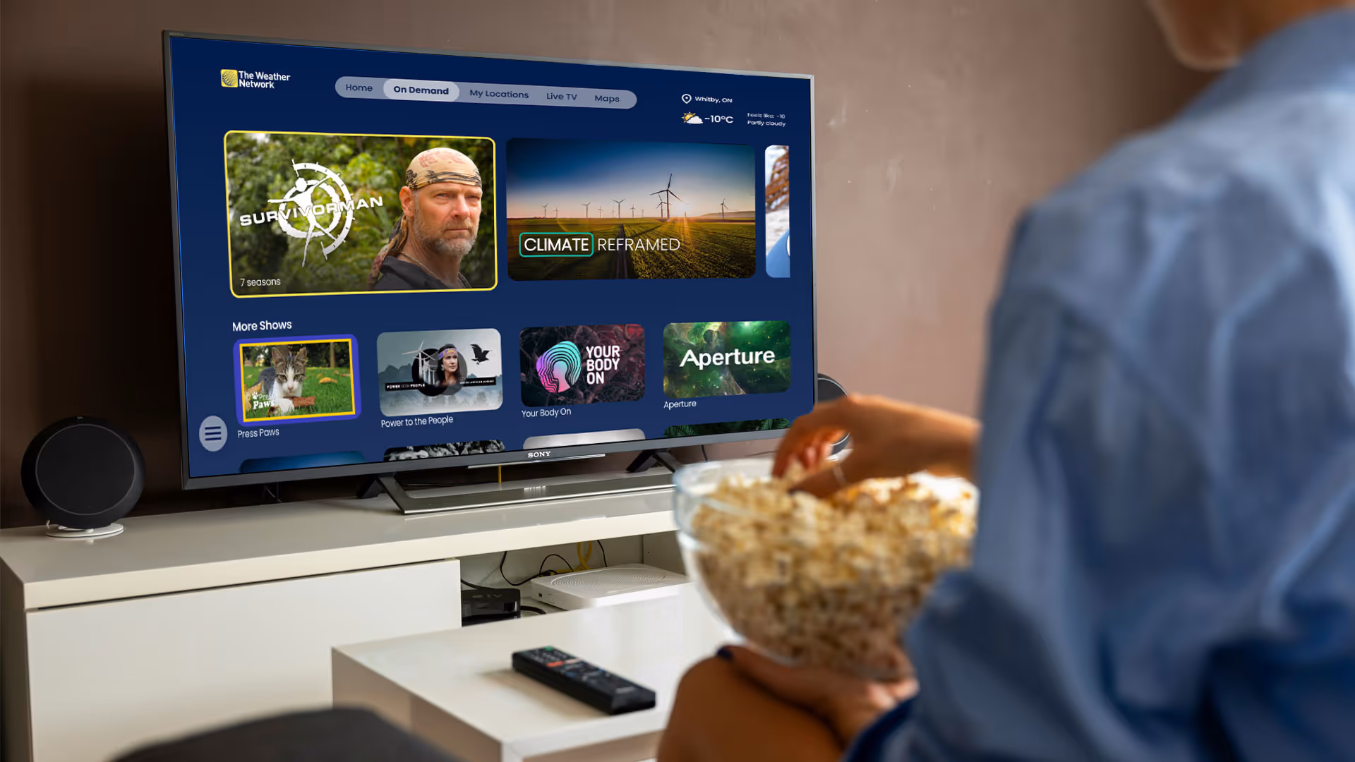 the weather network tv app on demand content interface redesign application product design
