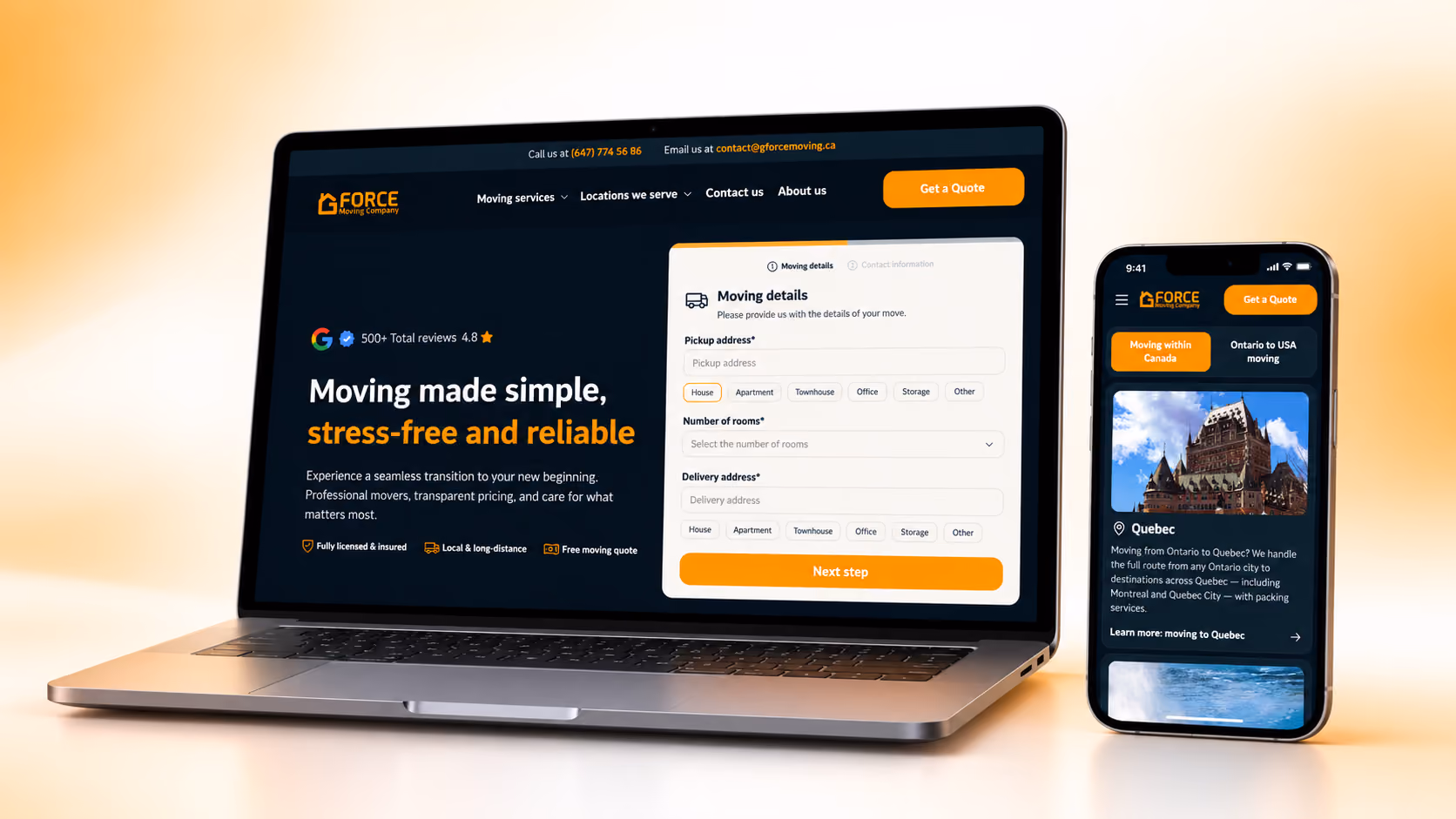 website desktop and mobile versions