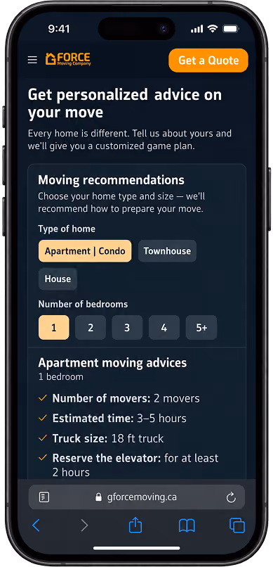 Moving advice widget on mobile