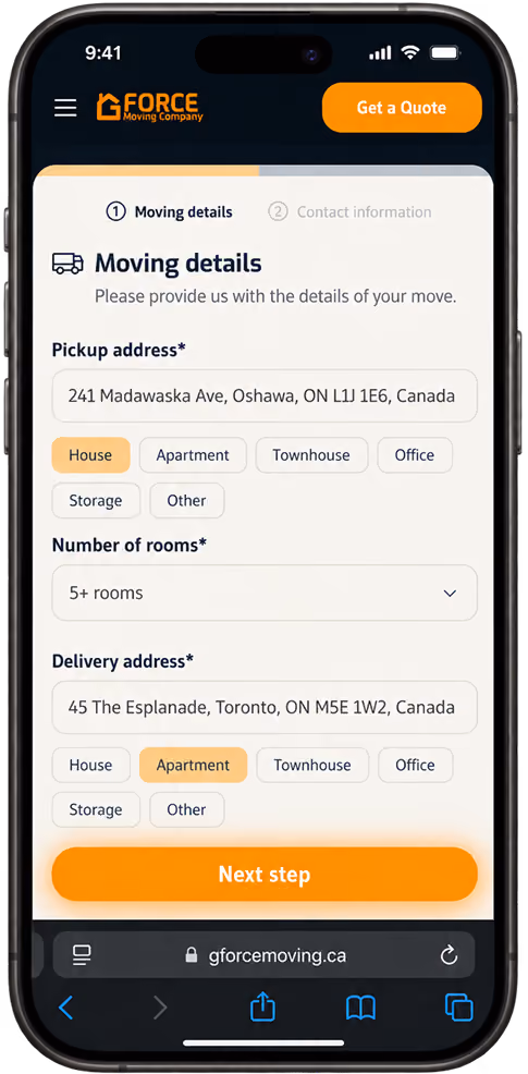 New quote flow, step 1: moving details
