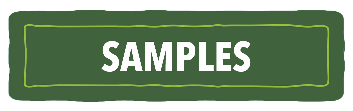 Green Banner with text: SAMPLES
