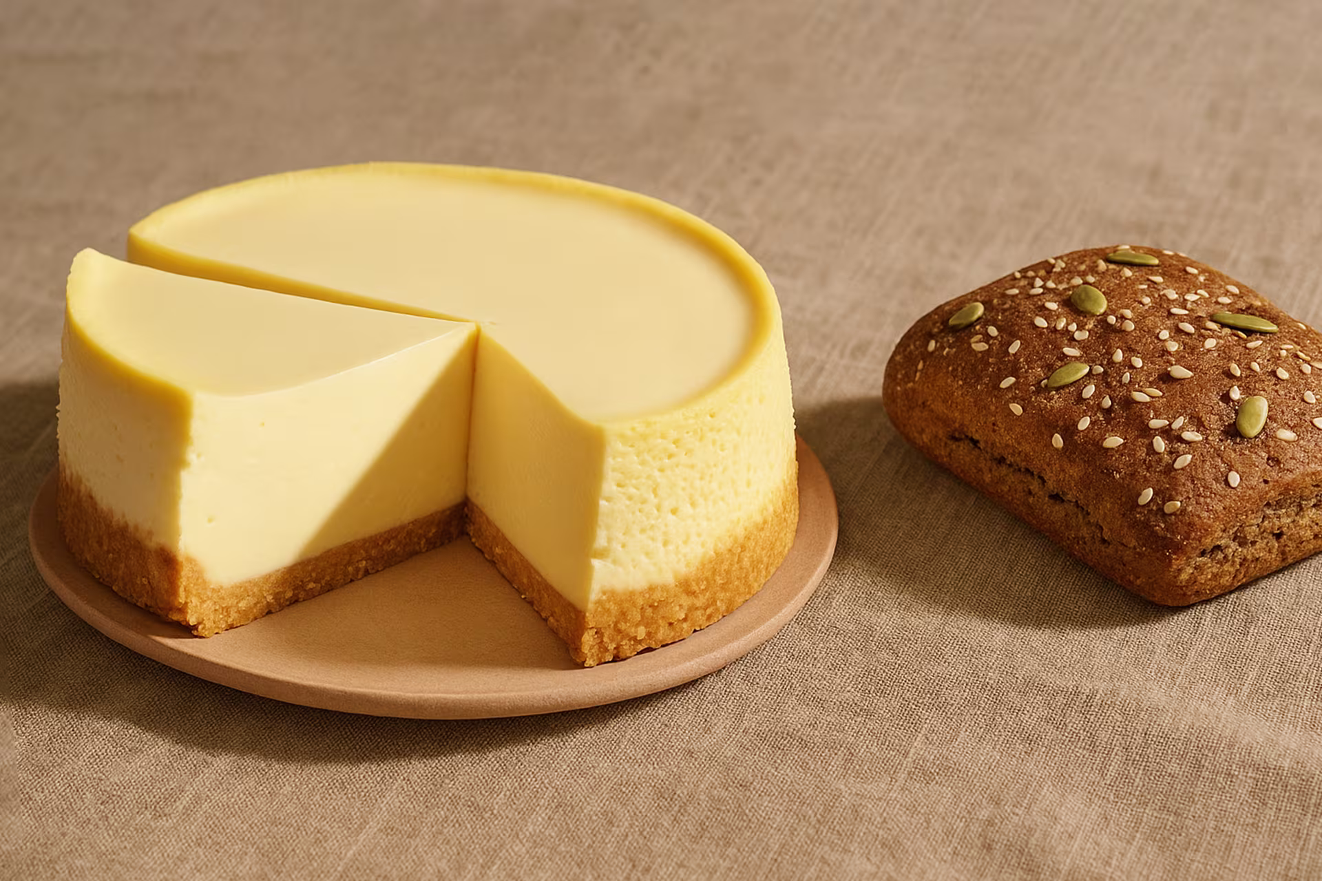 Deserturi și pâine permise în DIKETO — cheesecake și pâine low-carb.
