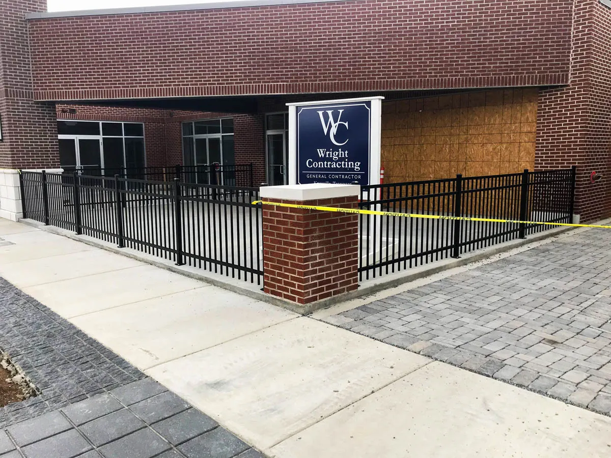 Commercial ornamental aluminum fence