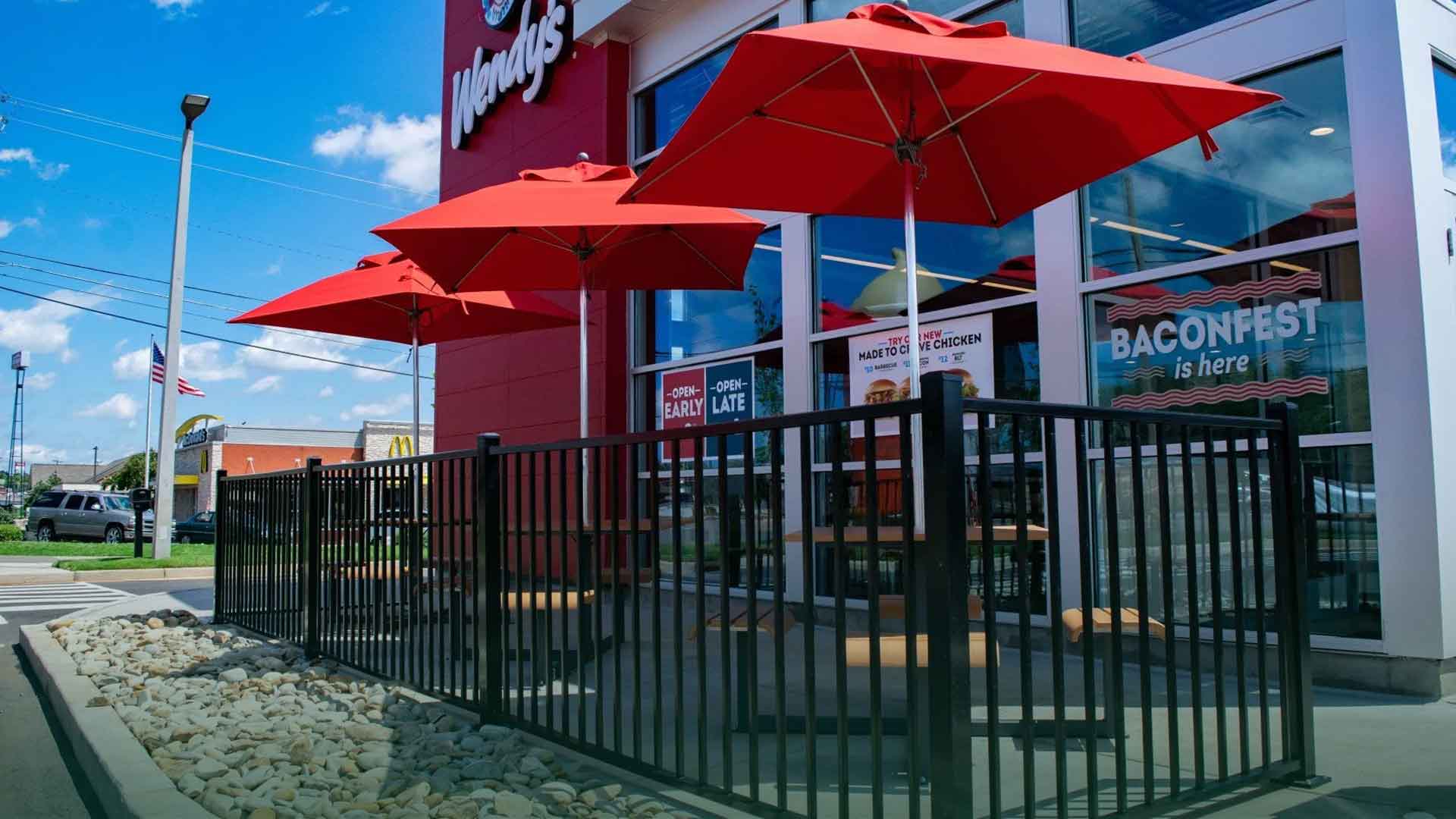 Commercial ornamental steel fence