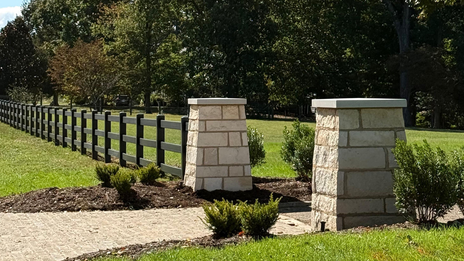 3-Board Black Vinyl Fence Project with Knight Vision Construction