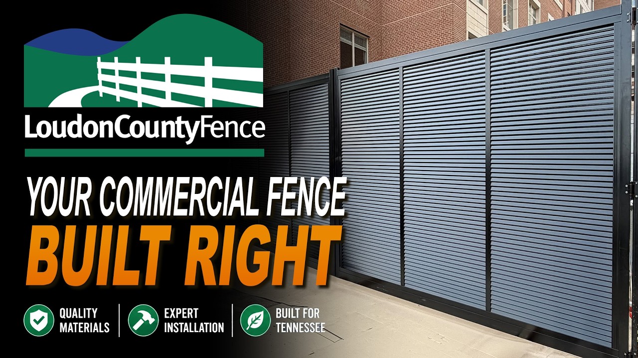 Commercial chain link and ornamental fencing installed by LC Fence for an industrial site in Knoxville, Tennessee