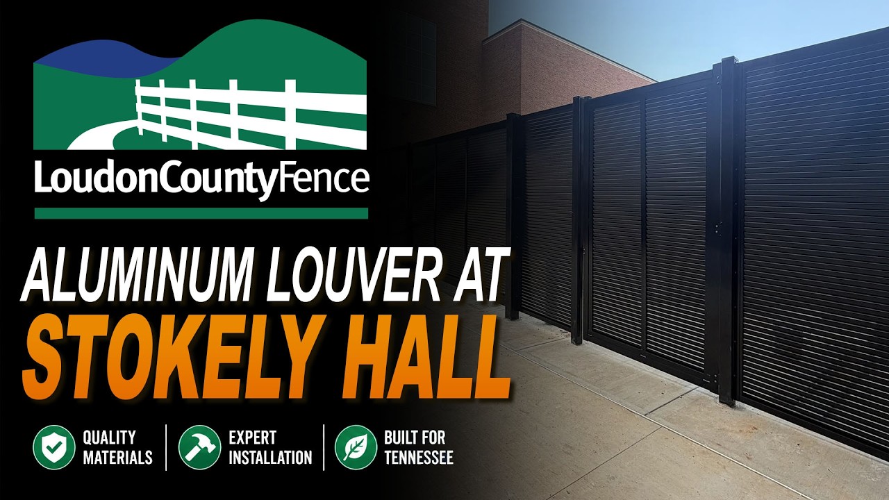 Black aluminum louver fence installed at UT Lake Loudoun student housing in Knoxville TN
