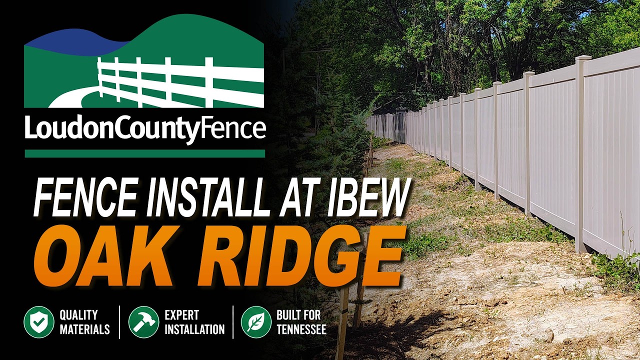 Commercial vinyl fence installed for IBEW in Knoxville TN by Loudon County Fence