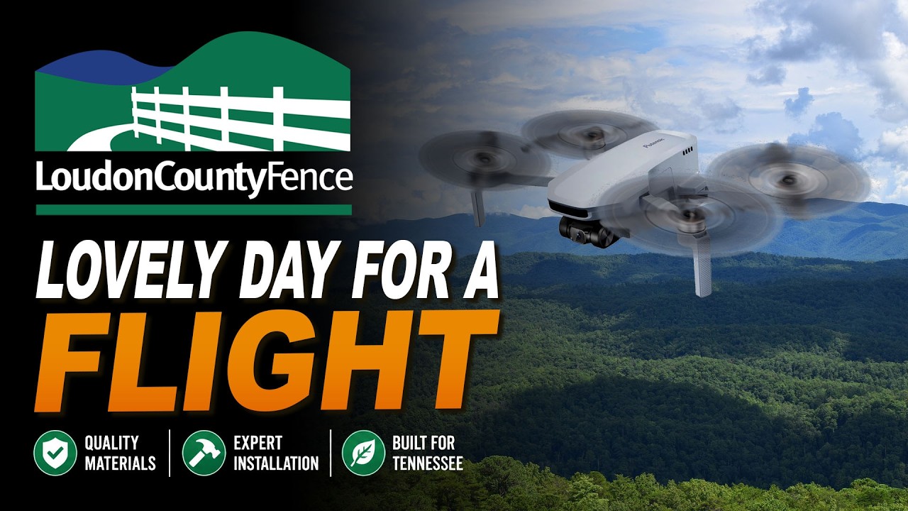 Aerial drone view of Loudon County Fence headquarters in Lenoir City TN