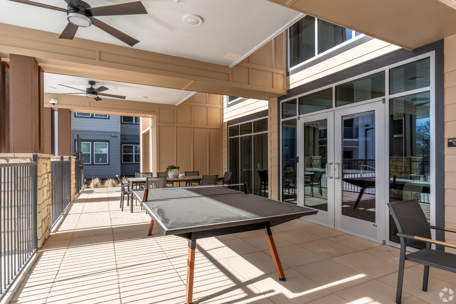Patio with table tennis