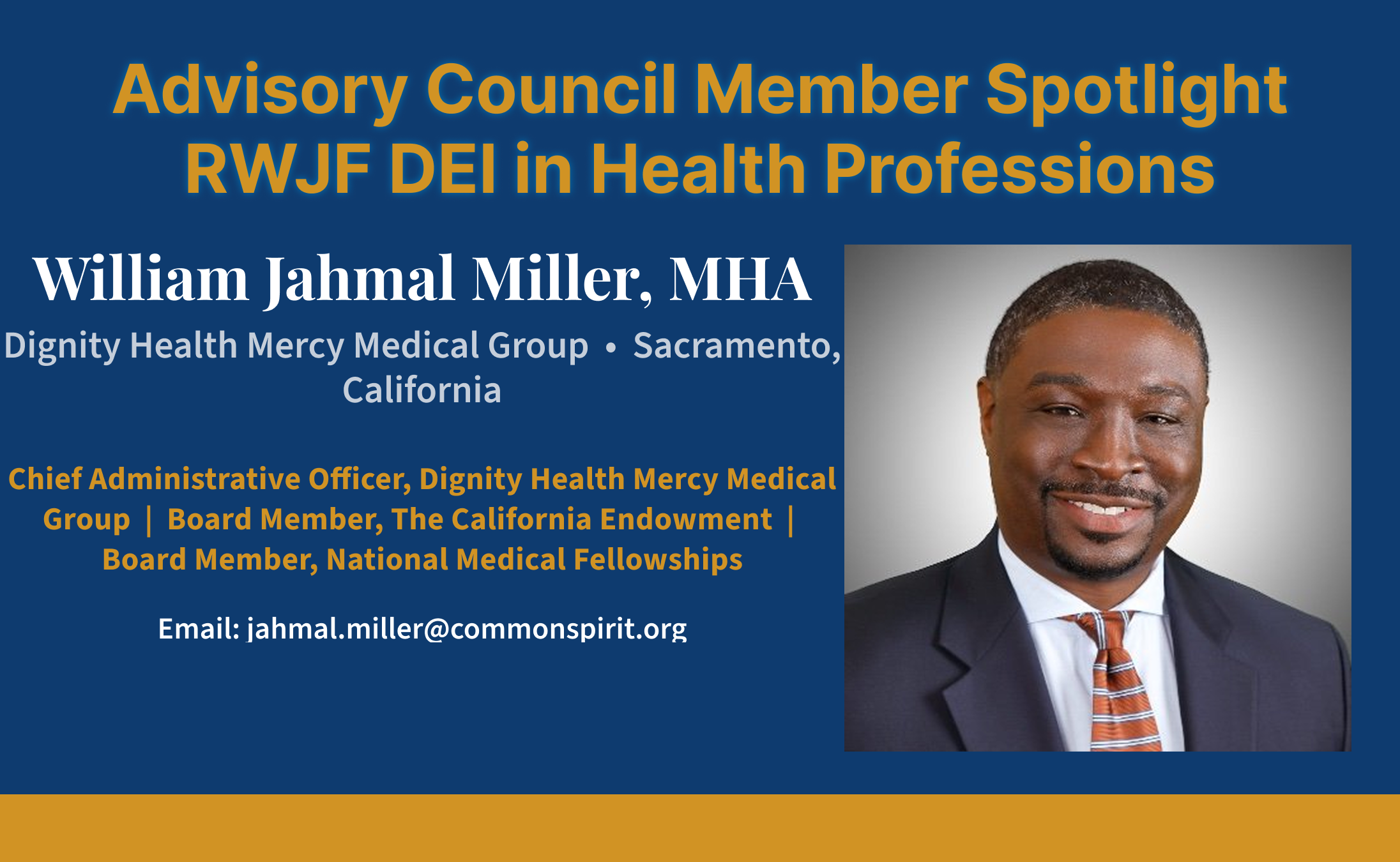 William Jahmal Miller, healthcare executive, board director, and public policy leader