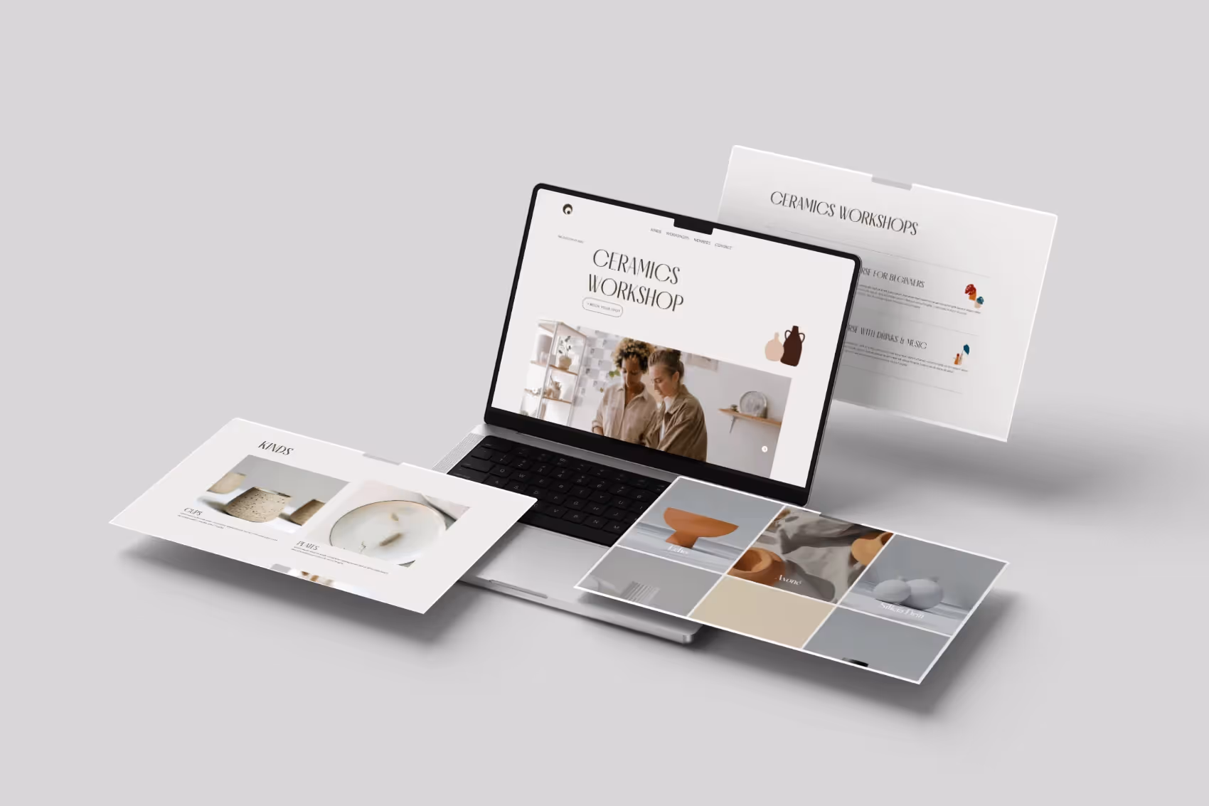 Mockup der Website von The Pottery Studio - einem Wix Template