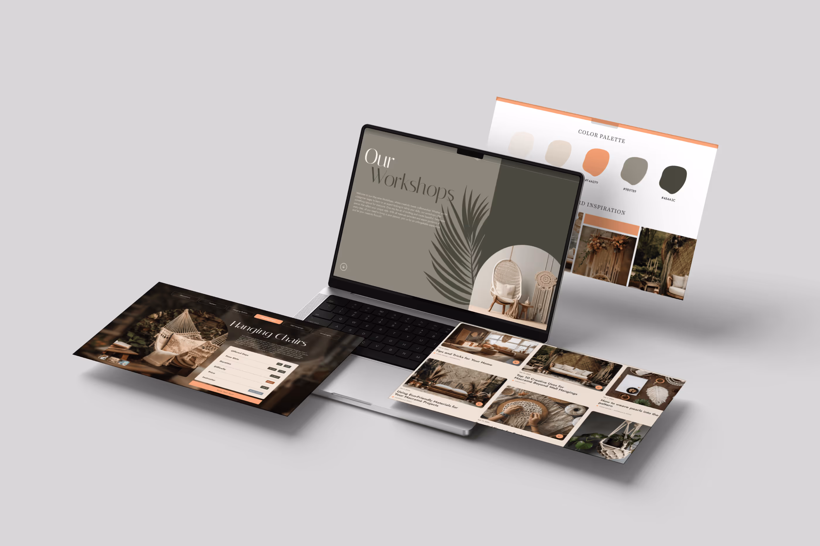 Mockup der Website von Knots and Craft - einem Webflow Template