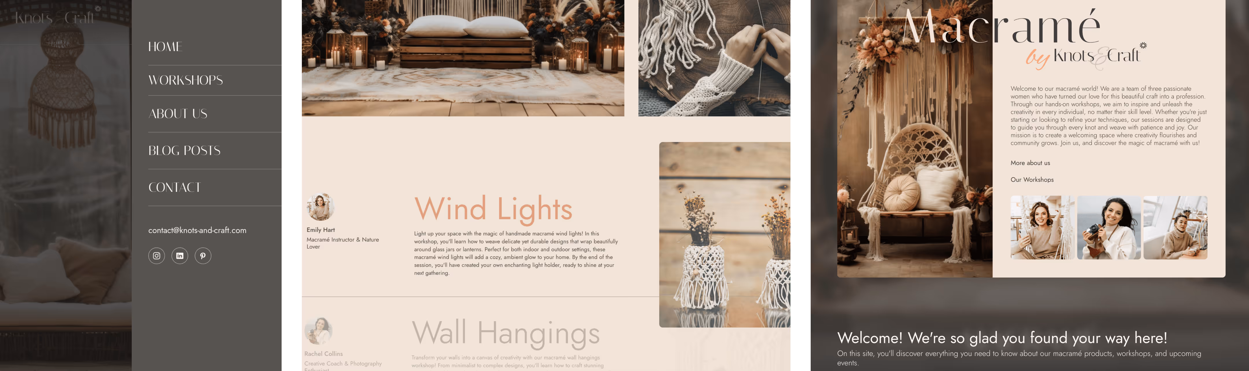Reihe 3 der Mockup Bilder der Website Knots & Craft