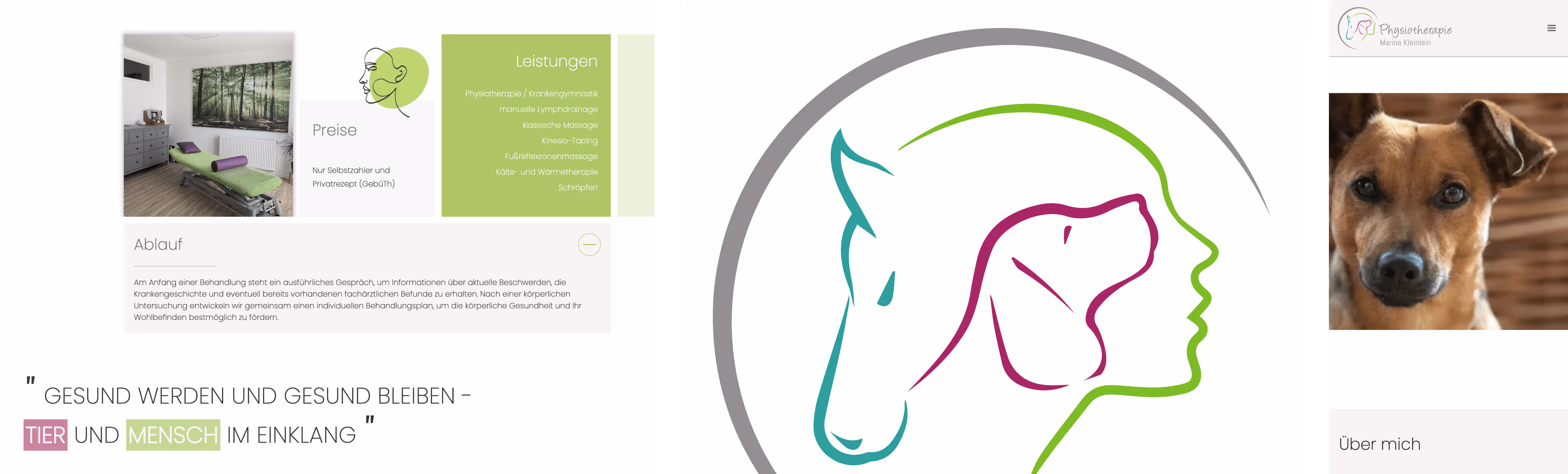 Reihe 4 der Mockup Bilder der Website Physiotherapie Kleinlein