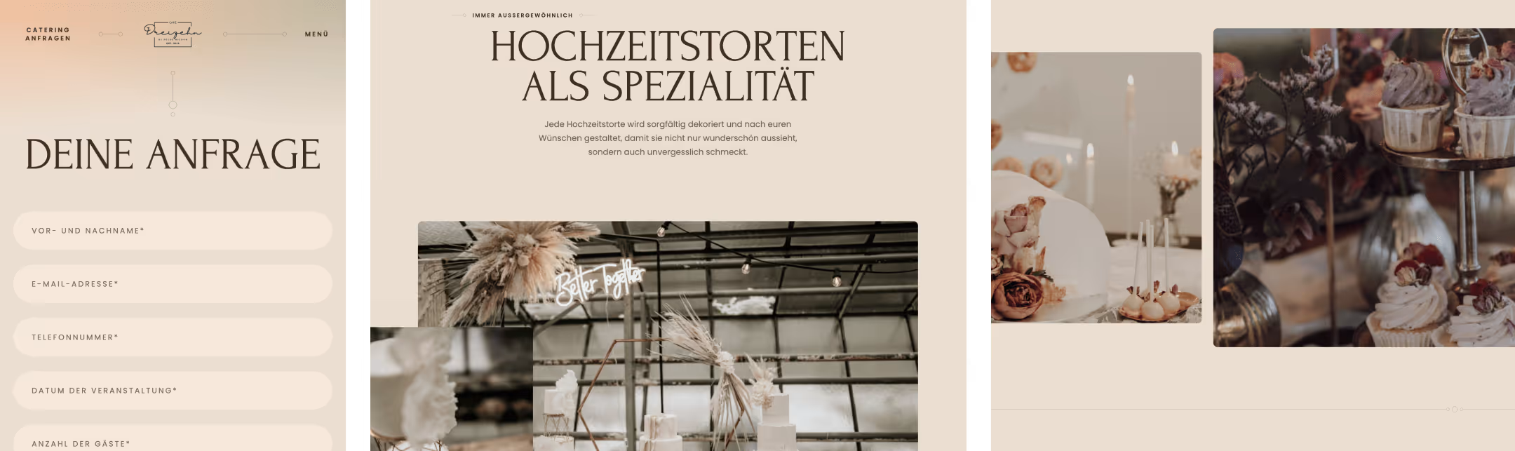 Reihe 2 der Mockup Bilder der Website von Peche Mignon